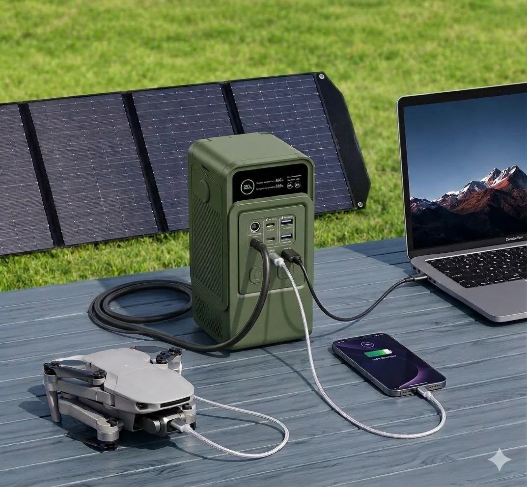 Повербанк AP200L 60000mAh PD140W з висувною підсвіткою, зарядна станція 192Wh, зелений