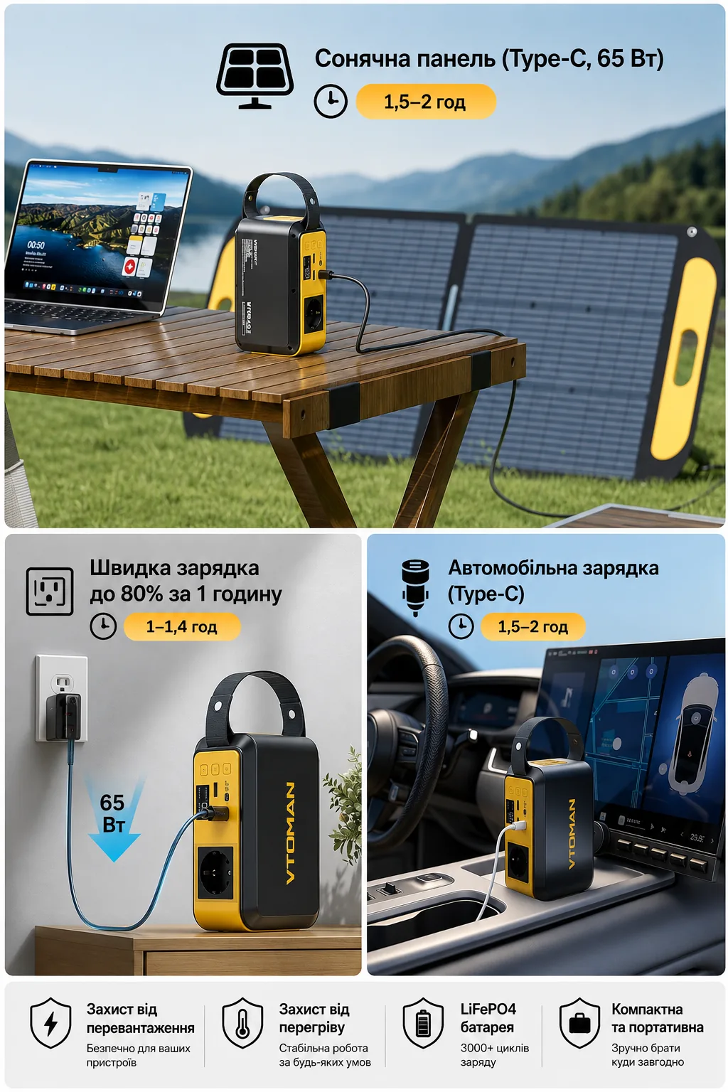 VTOMAN JUMP 100 зарядна станція/Power Bank 88,8 Wh